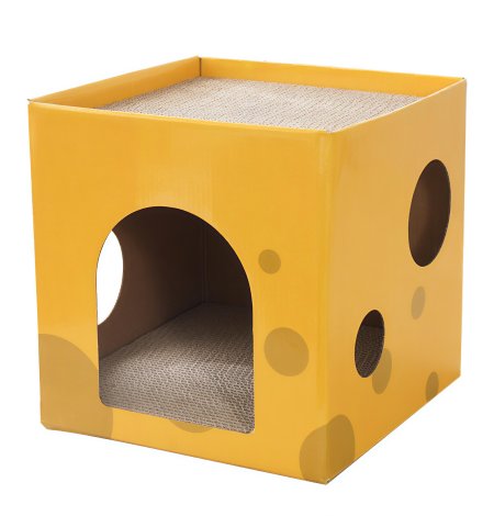 SQUARE CHEESE FOLDABLE CAT HOUSE