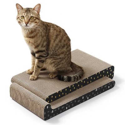  2-Pack Catnip Cardboard Cat Scratcher Mat | Cheap & Durable – MEOWLOVE