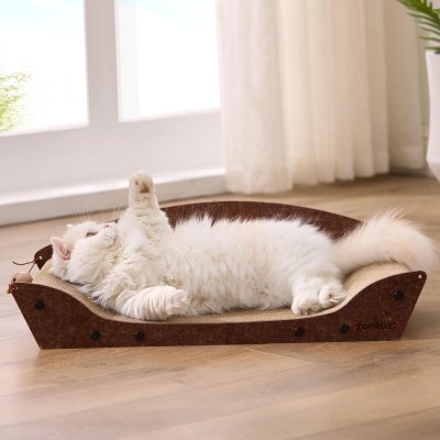 Cat Scratcher House for Indoor Cats Kitten Scratching Board Pad Brown 