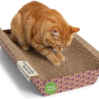 SmartyKat Super Scratcher Chaise Corrugated Cat Scratcher, Catnip Infusion Technology - Brown, One Size