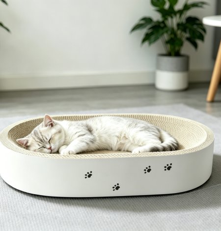 OVAL CAT SCRATCHER BED – SPACIOUS, MODERN & DURABLE