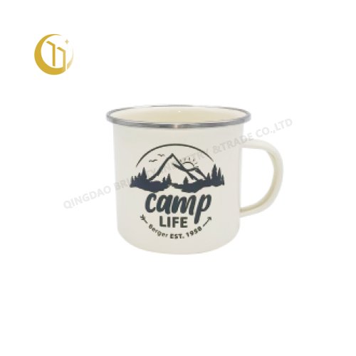 Enamel Mug With Stainless Steel Rim