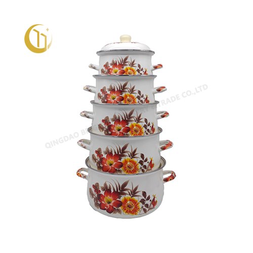 18-26CM 5PCS Enamel Casserole Set Turkey Pot
