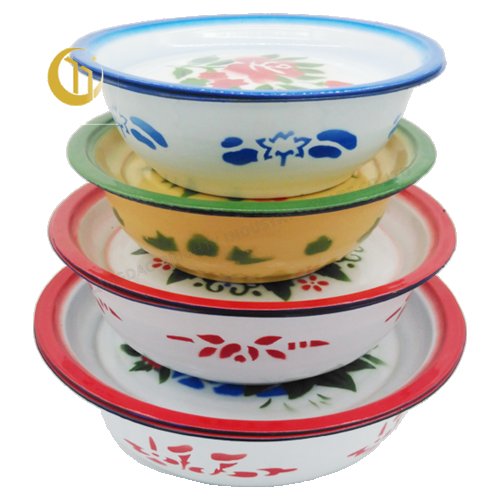 30-40CM ENAMEL WASH BASIN WITH COVER