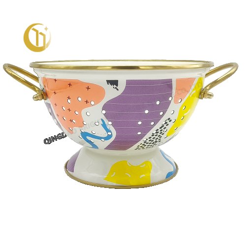 ENAMEL FRUIT BASKET BOWL