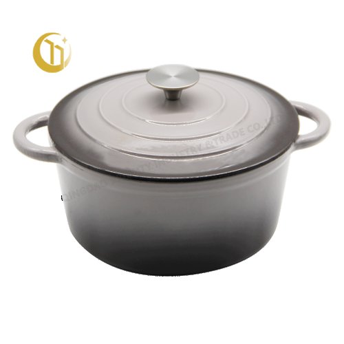 Enameled Cast Iron Oven Pot Heavy Duty with Lid and Dual Handles