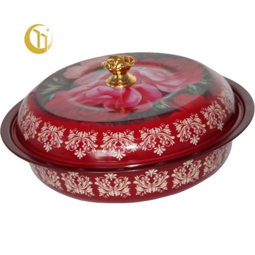 METAL DECORATED CANDY BOX WITH COVER