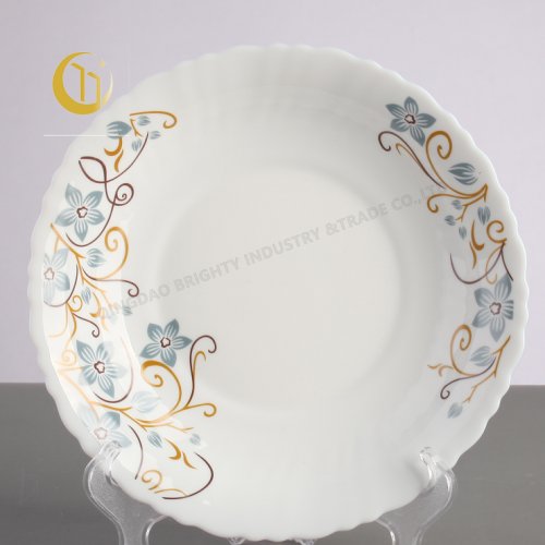 HEAT-RESISTANT OPAL GLASS SPIN SOUP PLATE