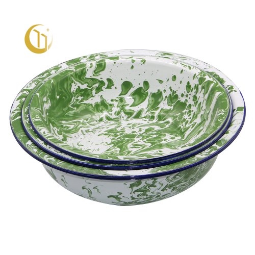 ENAMEL WASH BASIN ICE FLOWER DESIGN