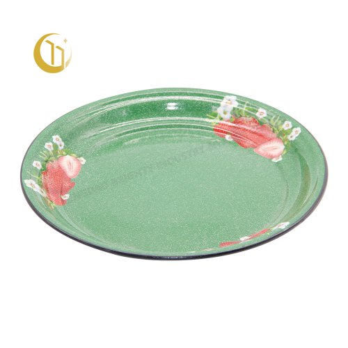 ENAMEL ROUND TRAY RUSSIA STYLE