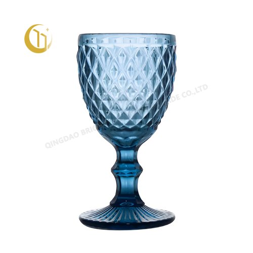 Crystal Colored Diamond Pattern Glass