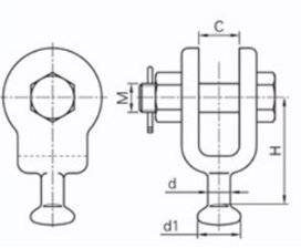 BALL EYE (Q-U QS), Ball Clevis Dimensions