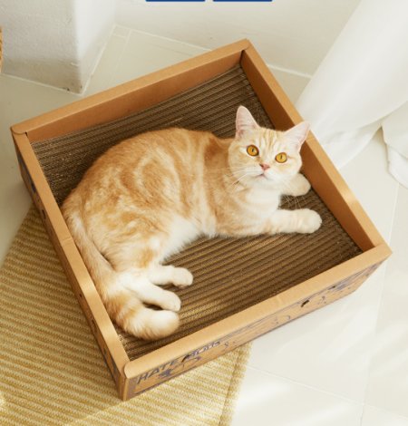 Glue-free Reversible Curved Cat Scratcher | Durable & Eco-friendly Design