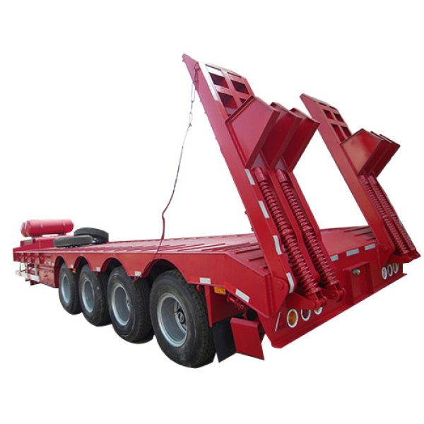 4 Axles 80T Lowbed Semi Trailer