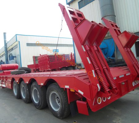 100ton Loading 4axles Low Loader/ Lowbed Semi Trailer/Trailer Truck