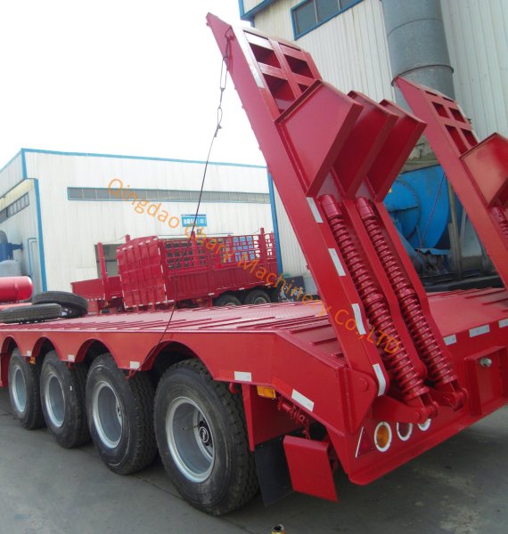 100ton Loading 4axles Low Loader/ Lowbed Semi Trailer/Trailer Truck