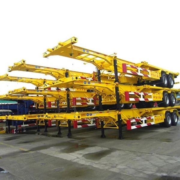 High-throughput port logistics with durable 3-Axle 40ft Skeleton Semi Trailer