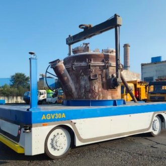 30 Ton Heavy-Duty Outdoor Flatbed AGV | GNSS+IMU Guided Automated Guided Vehicle