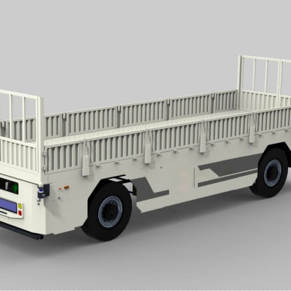 40 Ton High-Speed Flatbed AGV | GNSS+IMU Guided Heavy-Duty Automated Guided Vehicle with Railings