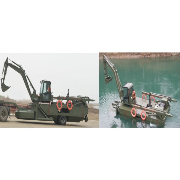 Semi-Trailer Amphibious Dredging Rescue Vehicle | Flood Control Water & Land Dual-Purpose Excavator