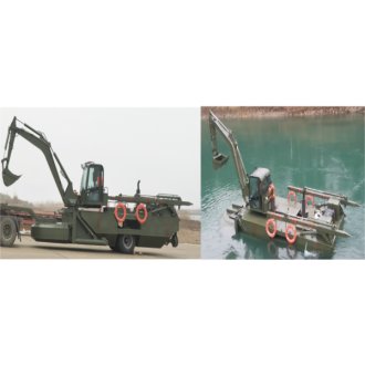 Semi-Trailer Amphibious Dredging Rescue Vehicle | Flood Control Water & Land Dual-Purpose Excavator