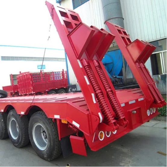 4-Axle 80T Lowbed Semi Trailer for large bulldozers and excavators