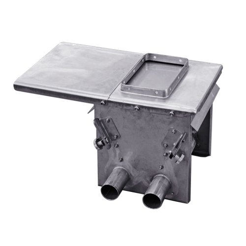 Chain type double port feeding hopper
