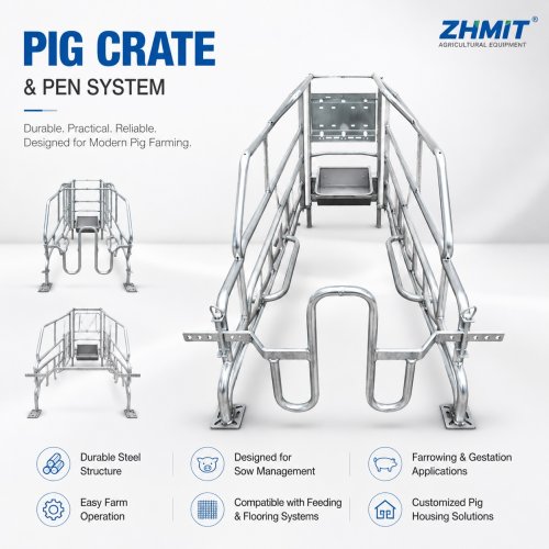 Pig Crate for Sow Management and Farrowing System