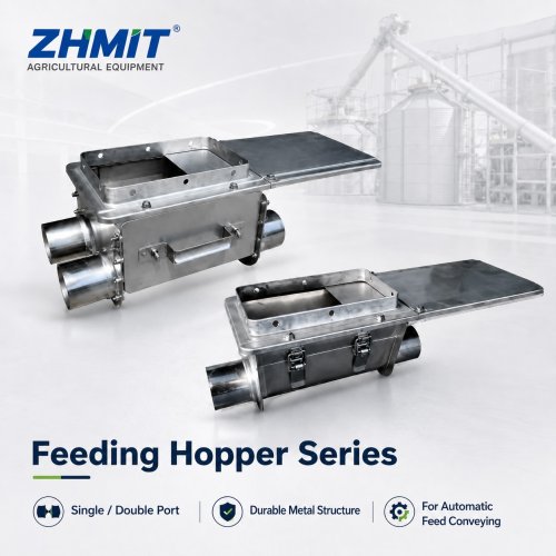 Spiral Type Single & Double Port Feeding Hopper for Automatic Feed Conveying System