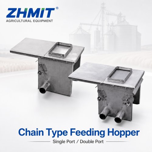 Chain Type Single & Double Port Feeding Hopper for Automatic Feed Conveying System