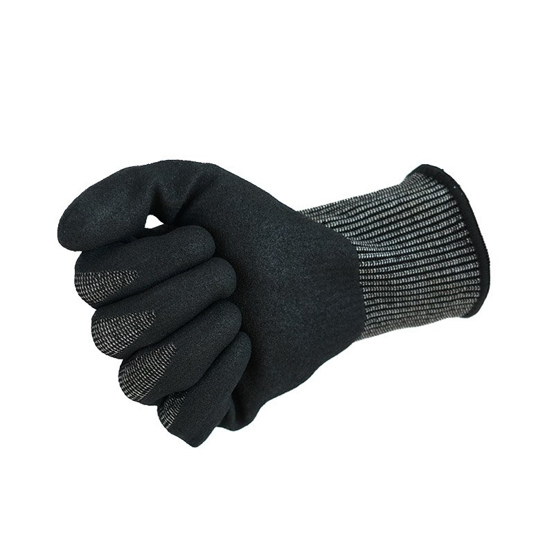 13G HIGH PERFORMANCE CUT RESISTANT A5 NITRILE SANDY COATED PROTECTIVE WORK GLOVES -214