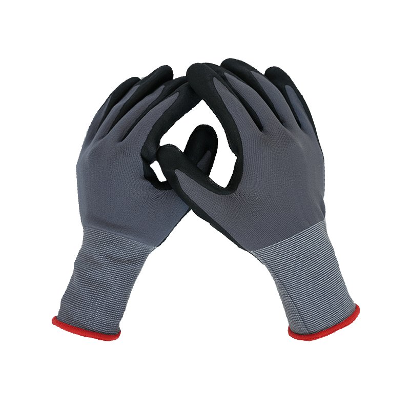 101D Nitrile foam coating with dots on the palm work gloves-327
