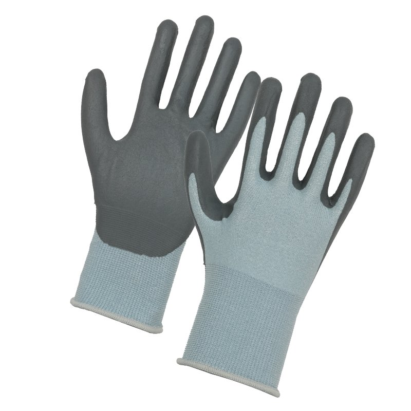 1112 Soft nylon nitrile sandy anti slip palm work gloves-505