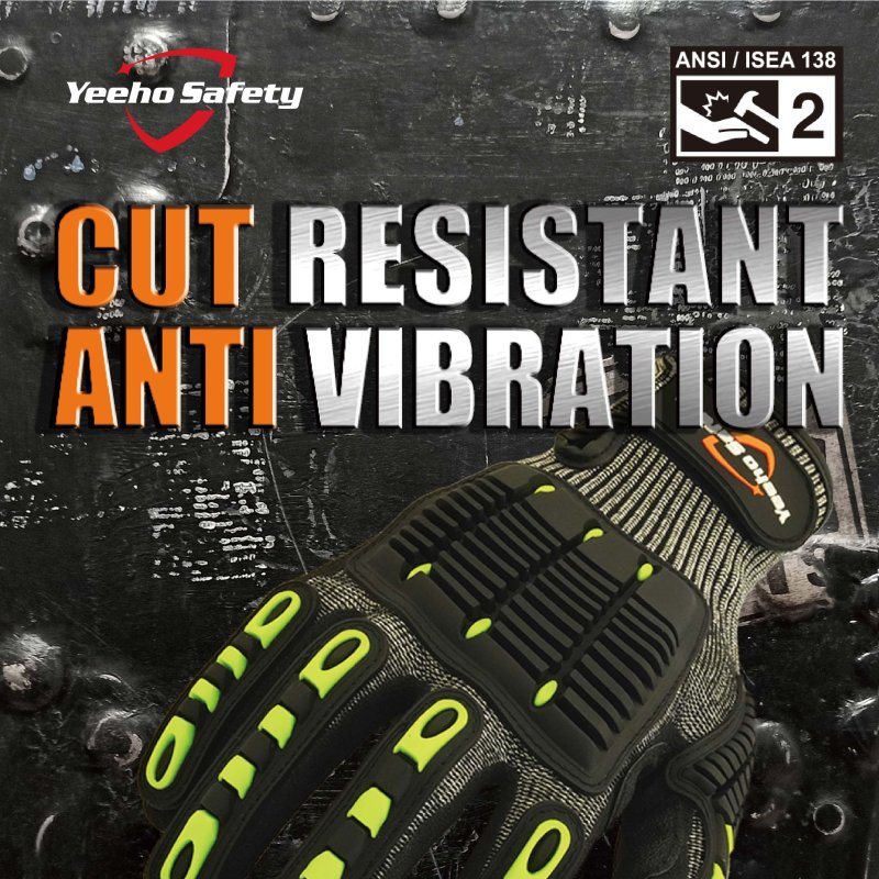 Anti vibration cut resistant protective work goves -632
