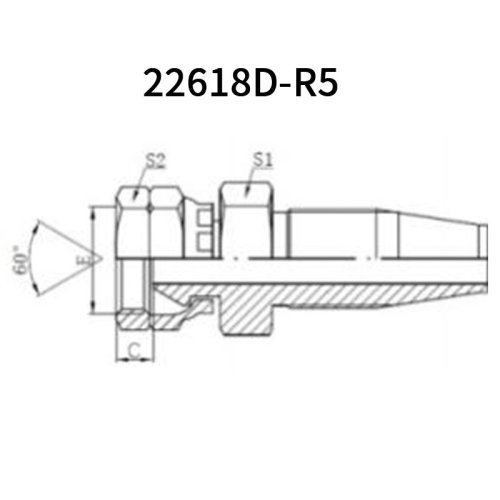 BSP Female 60°cone Double Hex 