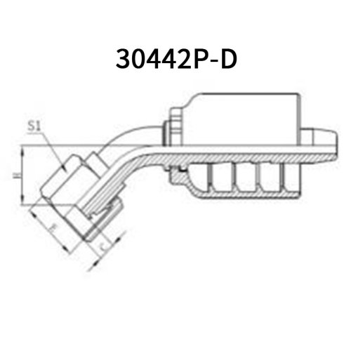 45°Metric Female 24° cone L.T. 