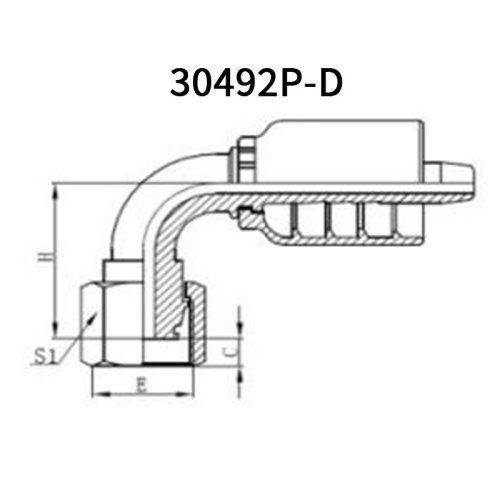 90°Metric Female 24° cone L.T. 