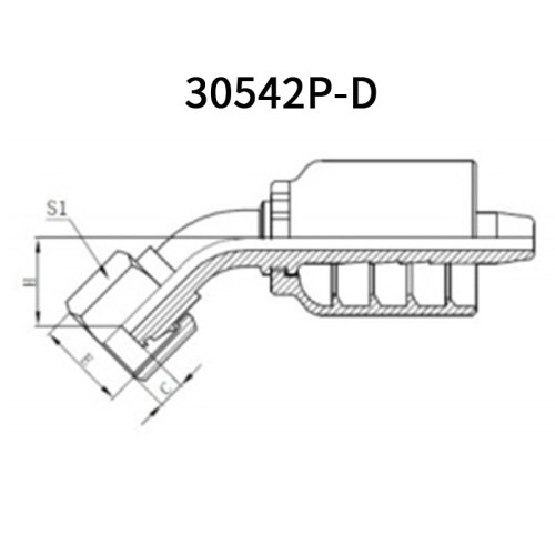 45°Metric Female  24° cone H.T. 