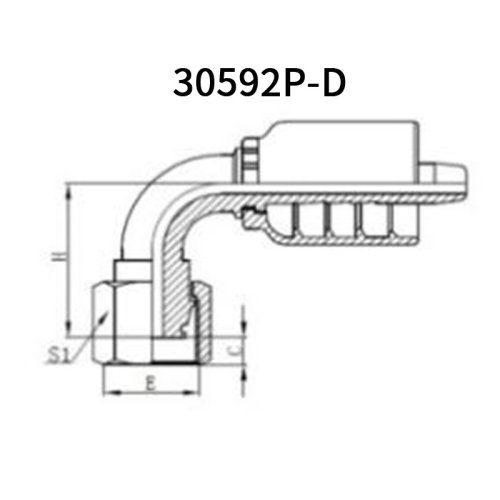 90°Metric Female 24° cone H.T. 