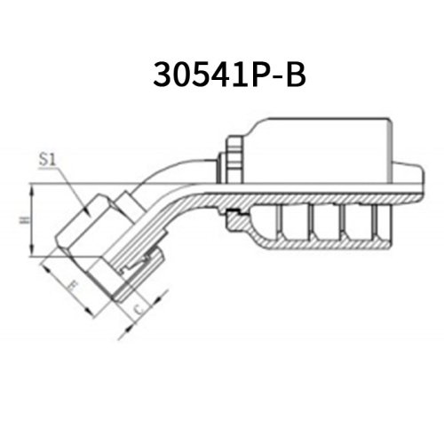 45°Metric Female 24° cone H.T. 