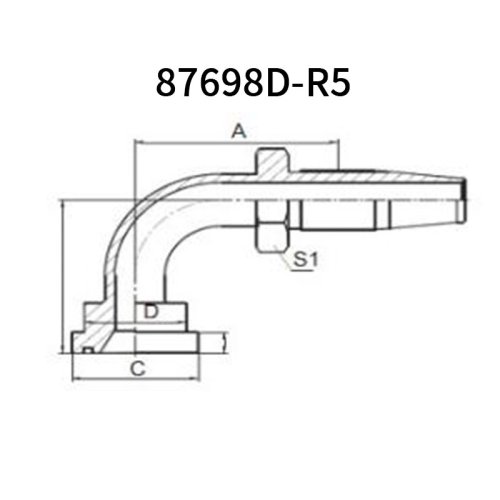 90°SAE Flagne 6000psi Double Hex