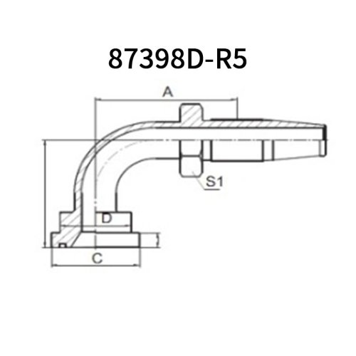 90°SAE Flagne 3000psi Double Hex