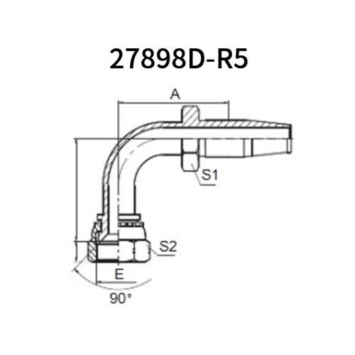 Elbow 90°SAE Female 90°cone Double Hex