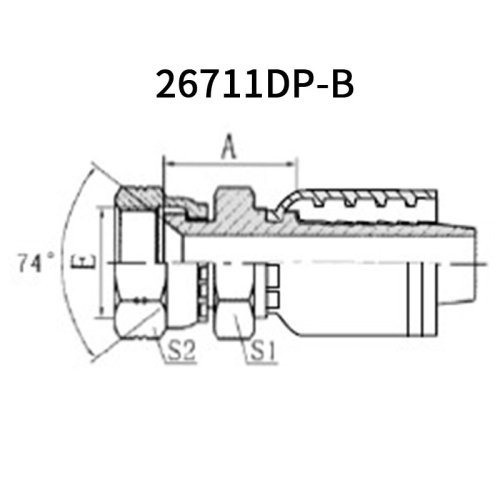 JIC Female 74°cone Double Hex