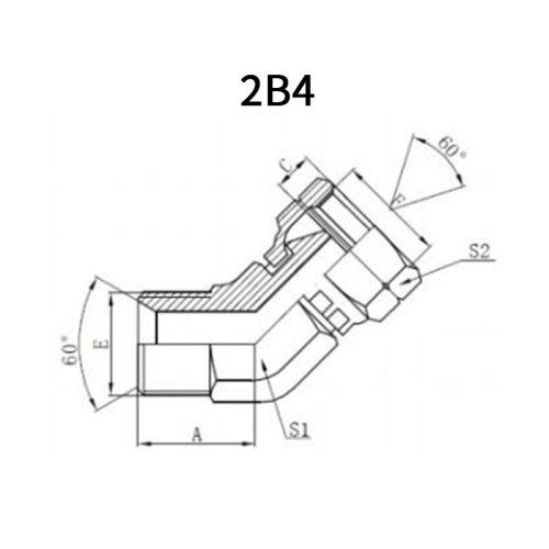 45° BSP Male* BSP Female