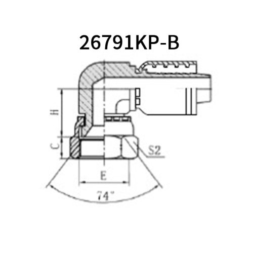 90° JIC Compact Female 74° cone 