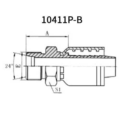 Metric Male 24° cone L.T. 10411P-B 