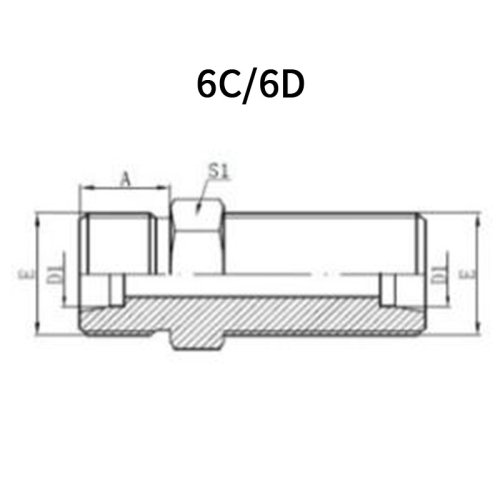 Metric 24°Bulkhead L/H.T.