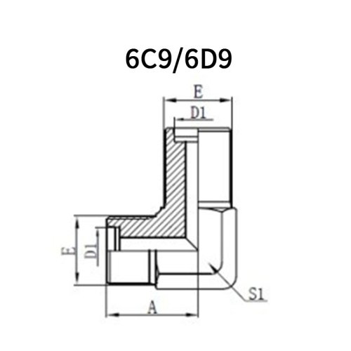 90° Metric 24° Bulkhead L/H.T