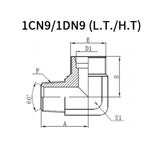 90° Metric 24° Male* NPT Male